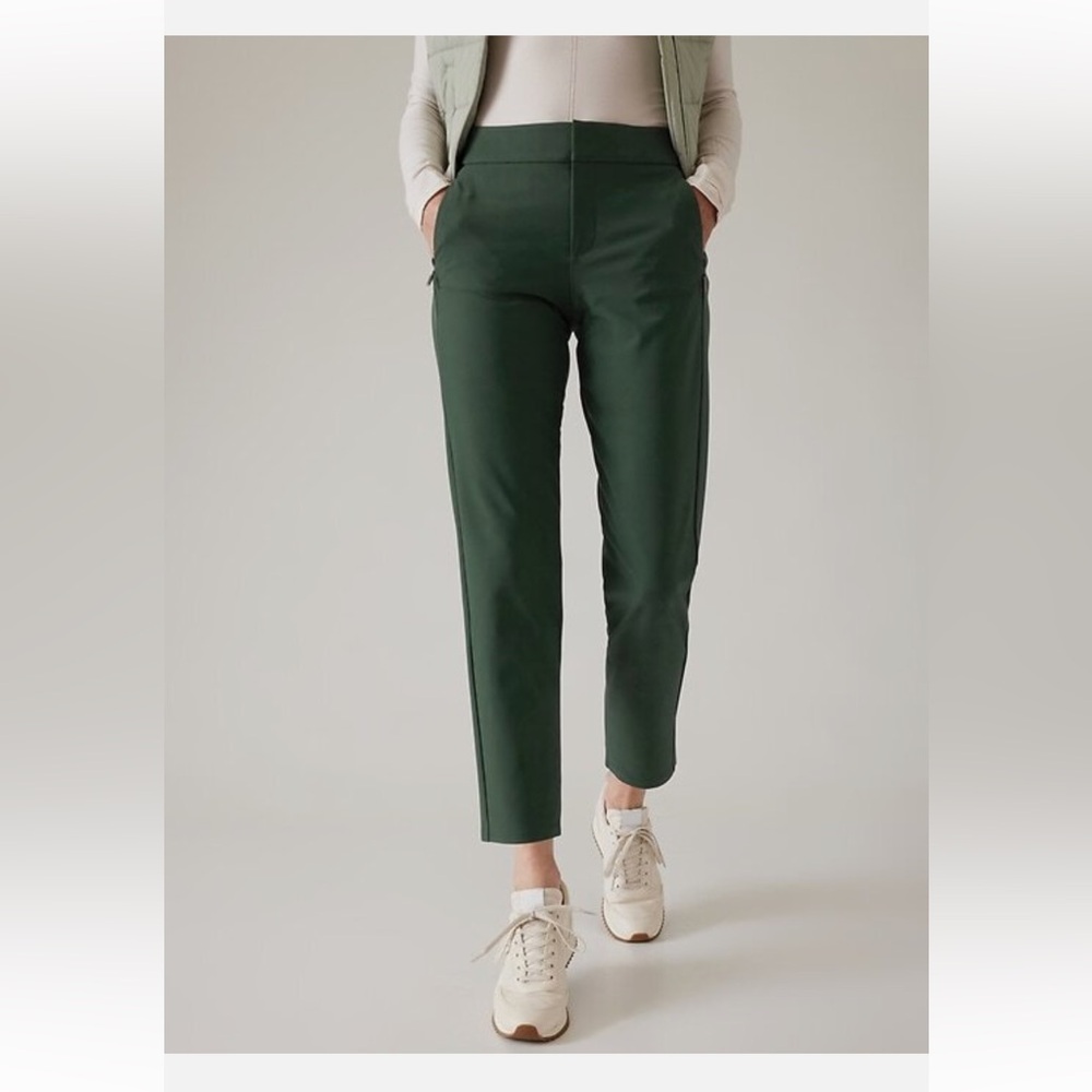 Athleta Dark Green Cropped Slim Pants